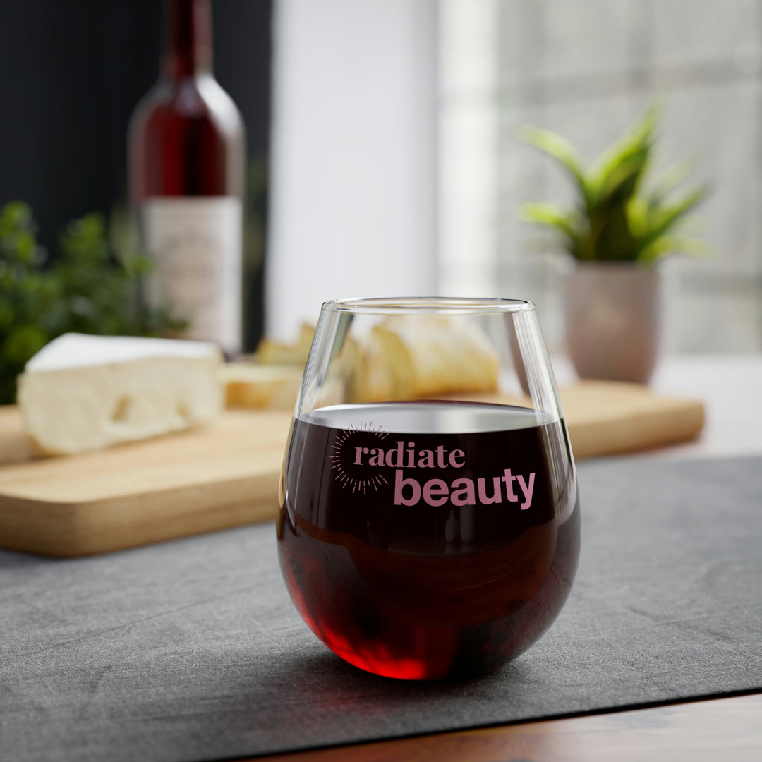 "Beauty" Stemless Wine Glass, 11.75oz